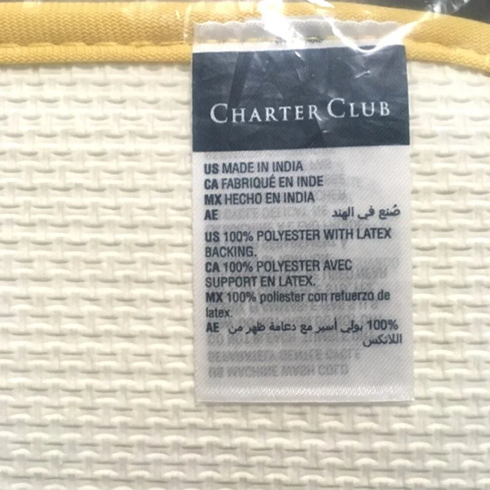 new LEMON CITRUS Charter Club Elite Plush Contour Rug w/ Skid Resistant Backing